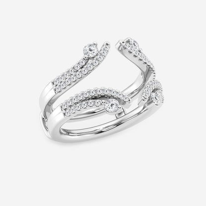 Logan 1/2 ctw Round Lab Grown Diamond Two Row Ring Enhancer    14K White Gold, DE, VS1