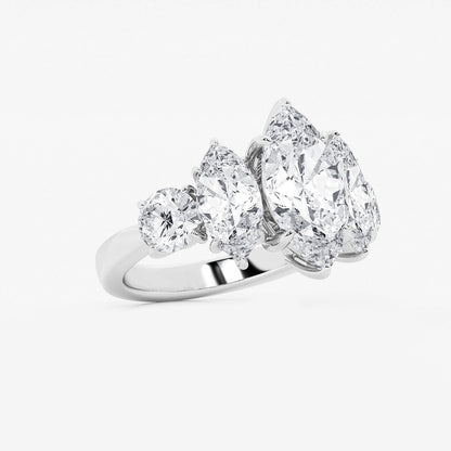 Evangeline Marquise Diamond Three Stone Engagement Ring