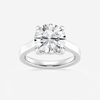 Rouge Round Diamond Solitaire Engagement Ring in Platinum - 4 CTW