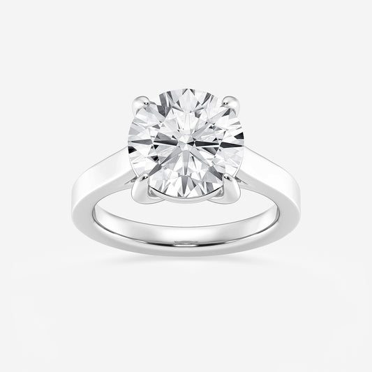 Rouge Round Diamond Solitaire Engagement Ring in Platinum - 4 CTW