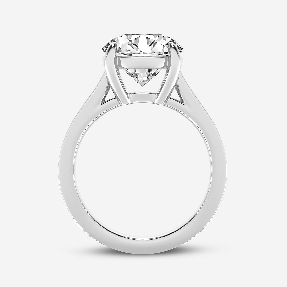 Rouge Round Diamond Solitaire Engagement Ring in Platinum - 4 CTW