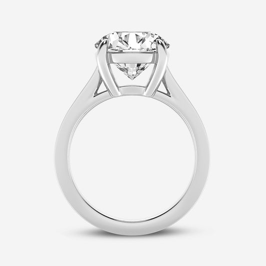 Rouge Round Diamond Solitaire Engagement Ring in Platinum - 4 CTW