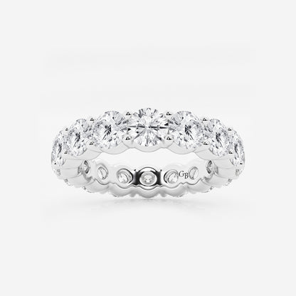 Paris 5 ctw Shared Prong Round Lab Grown Diamond Eternity Band - 4.5mm Width    14K White Gold, DE, VS1