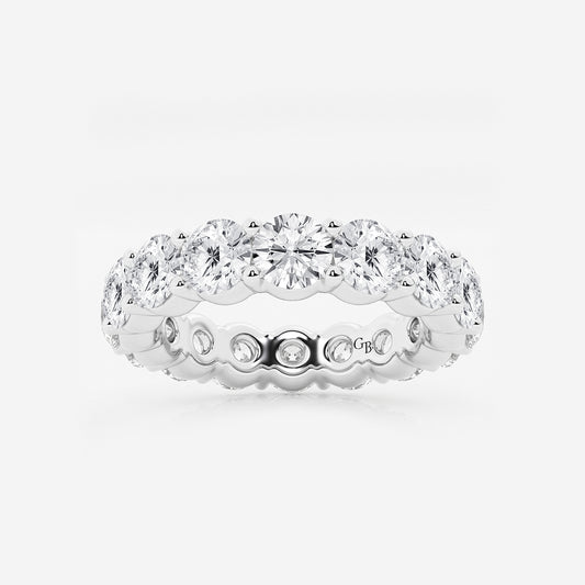 Paris 5 ctw Shared Prong Round Lab Grown Diamond Eternity Band - 4.5mm Width    14K White Gold, DE, VS1