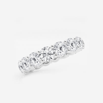 Paris 5 ctw Shared Prong Round Lab Grown Diamond Eternity Band - 4.5mm Width    14K White Gold, DE, VS1