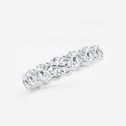 Paris 5 ctw Shared Prong Round Lab Grown Diamond Eternity Band - 4.5mm Width    14K White Gold, DE, VS1
