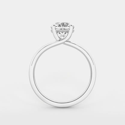 Dominique Oval Diamond Trellis Solitaire Engagement Ring