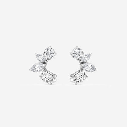 2 ctw Multi-Shape Lab Grown Diamond Earrings    14K White Gold, DE, VS1