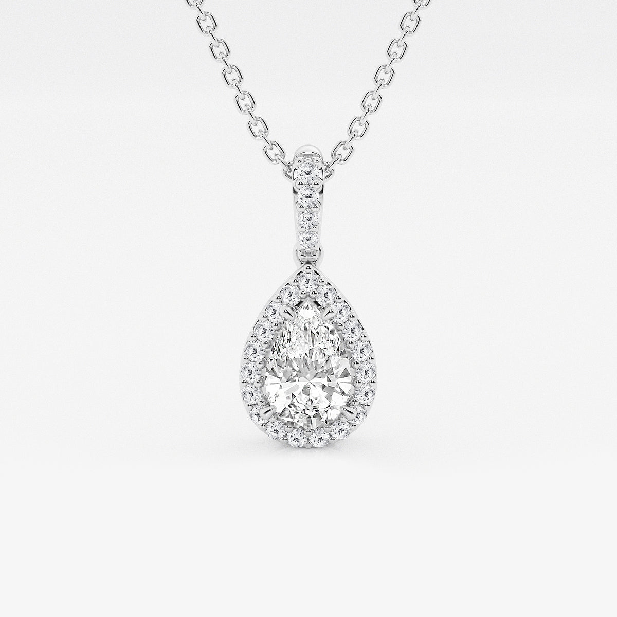 Pear Diamond Halo Pendant