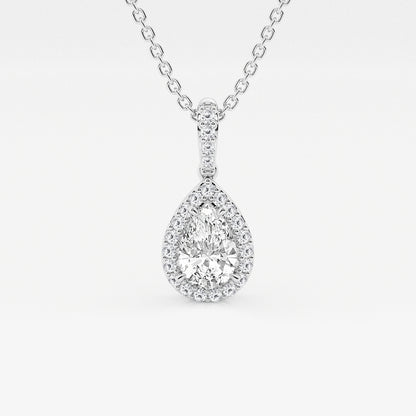 Pear Diamond Halo Pendant