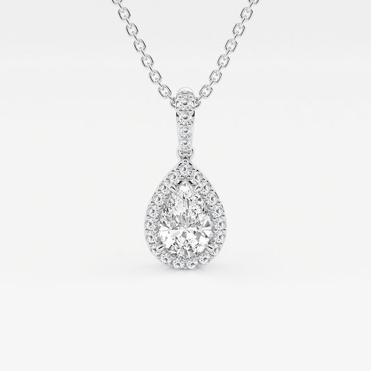 Pear Diamond Halo Pendant