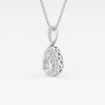 Pear Diamond Halo Pendant
