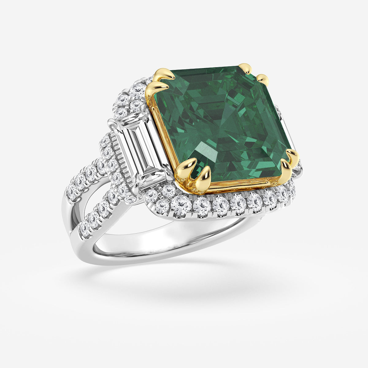 Dandelion High Jewelry Asscher Emerald Ring