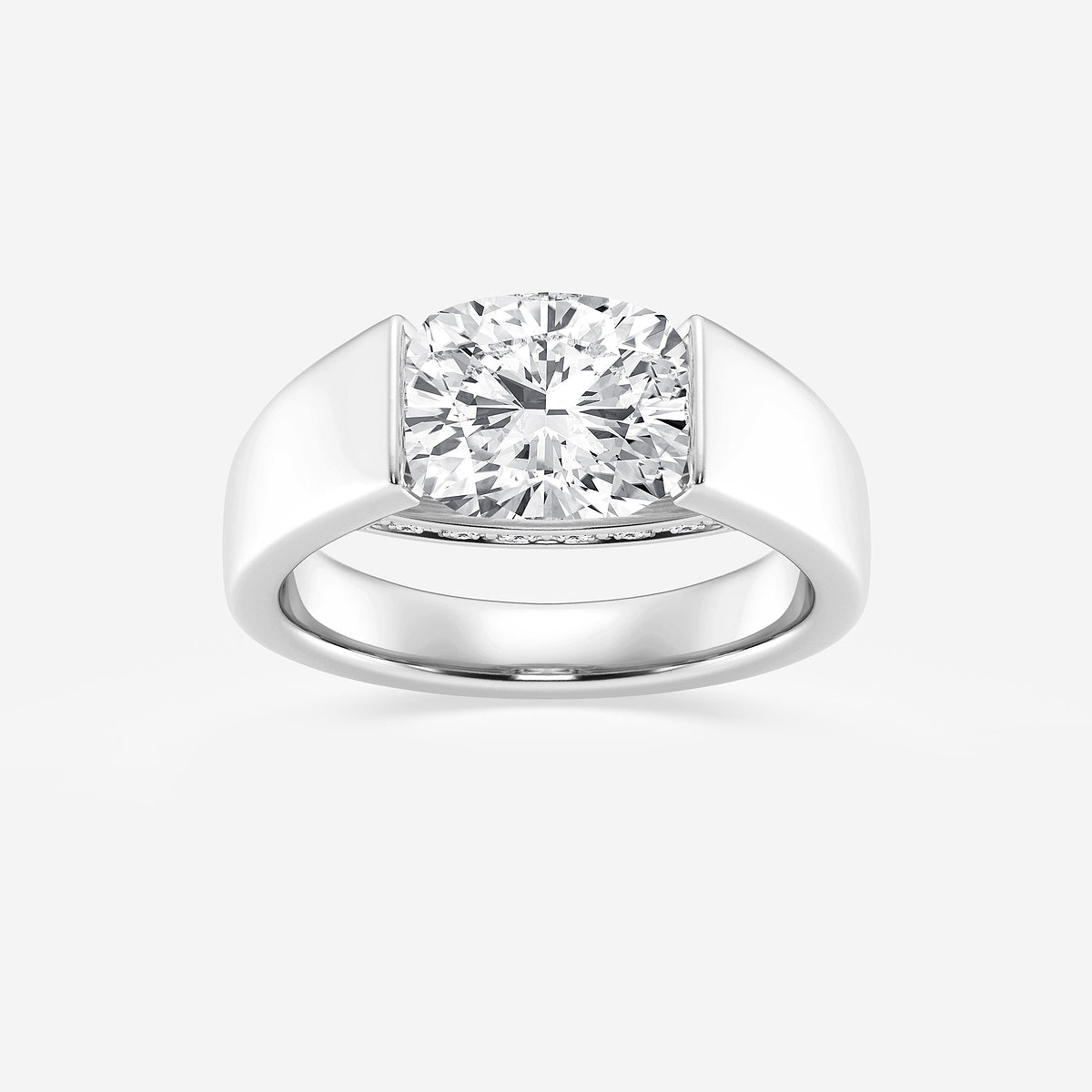 Diamond ring on a white background