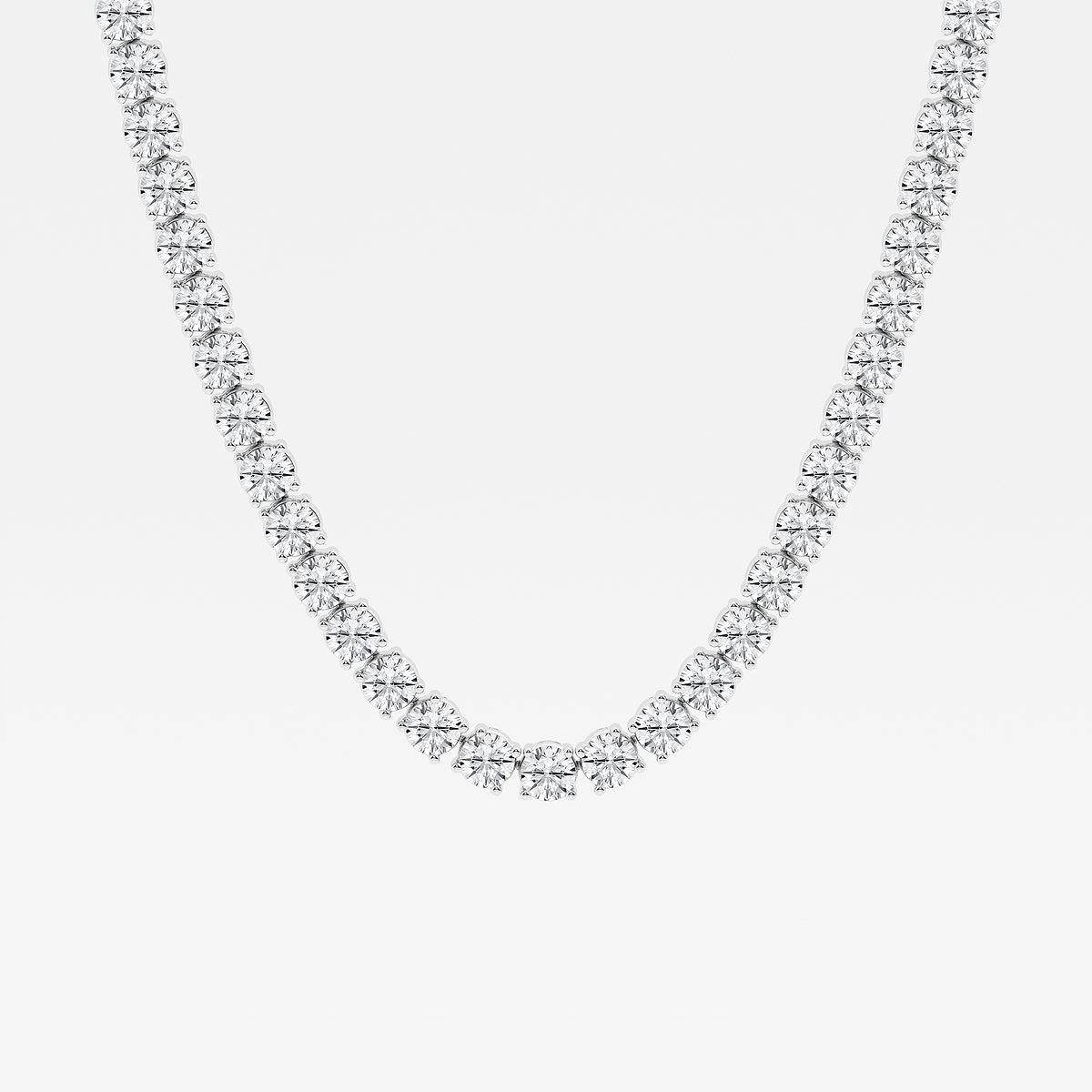 Round Diamond Tennis Necklace