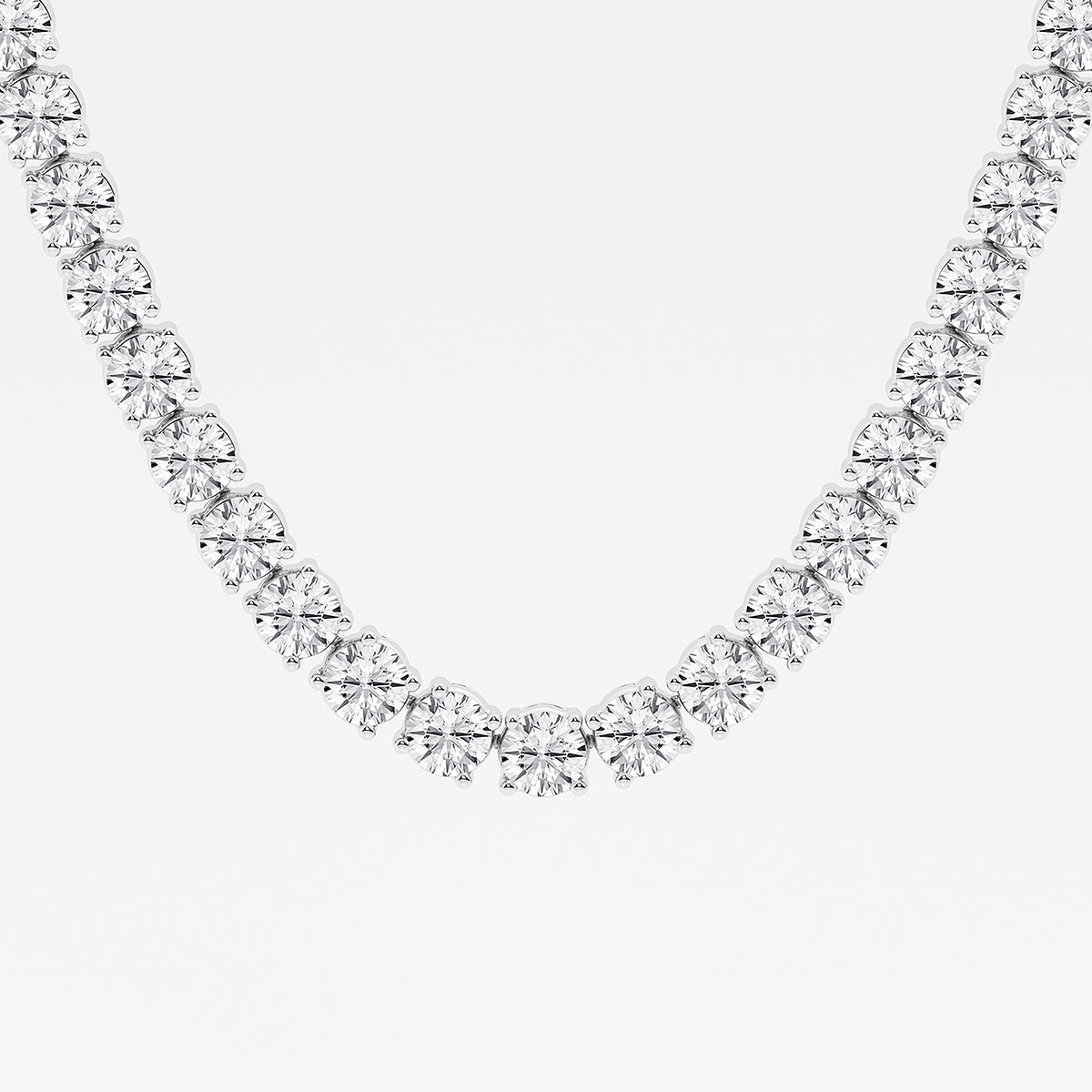 Round Diamond Tennis Necklace