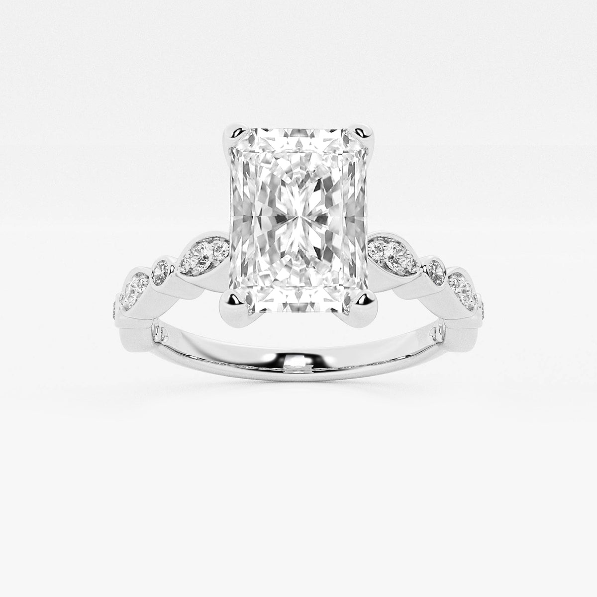 Stella Round Diamond Hidden Halo Ring in 14K White Gold - 2.5 CTW