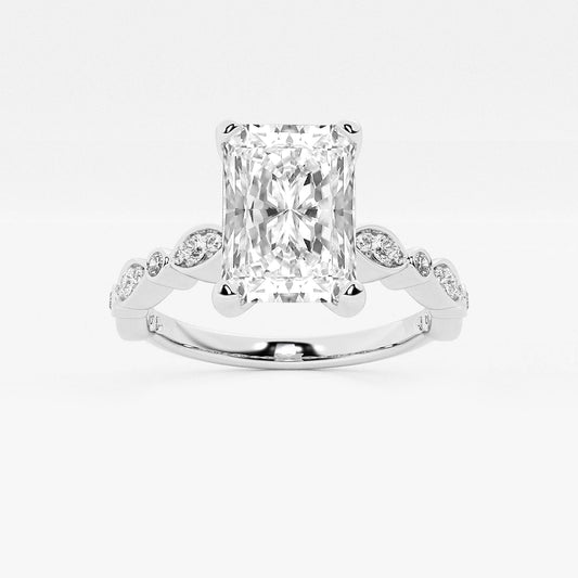 Stella Round Diamond Hidden Halo Ring in 14K White Gold - 2.5 CTW