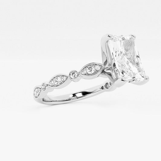 Stella Round Diamond Hidden Halo Ring in 14K White Gold - 2.5 CTW