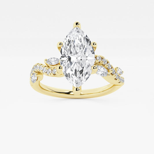 Bella Marquise Diamond Vine Engagement Ring in 14K Yellow Gold - 2.375 CTW