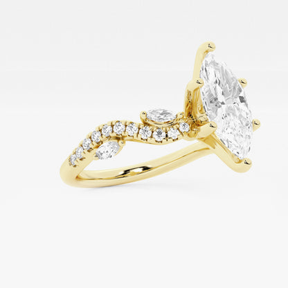Bella Marquise Diamond Vine Engagement Ring in 14K Yellow Gold - 2.375 CTW