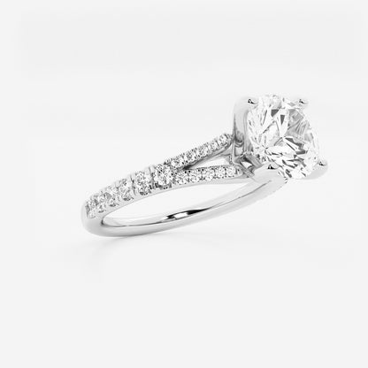 Nirvana Round Diamond Split Shank Engagement Ring in 14K White Gold - 2.33 CTW