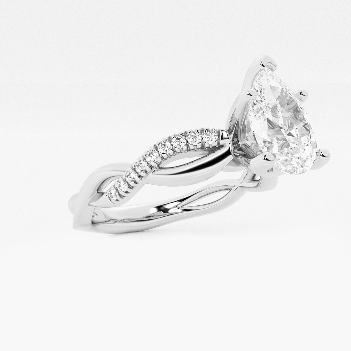 Mariposa Butterfly Diamond Three Stone Ring in 14K Rose Gold - 3.5 CTW