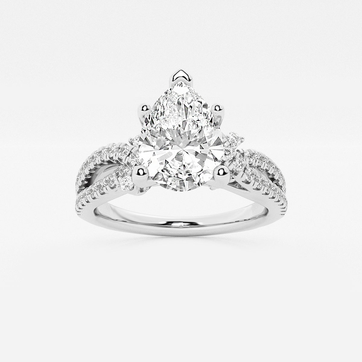 Eloise Pear Diamond Petite Bow Engagement Ring