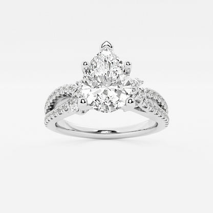 Eloise Pear Diamond Petite Bow Engagement Ring