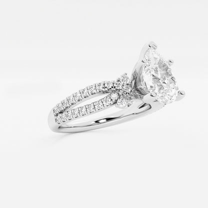 Eloise Pear Diamond Petite Bow Engagement Ring
