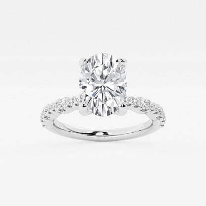 Eleanor Oval Diamond Station Engagement Ring in 14K White Gold - 2.5 CTW