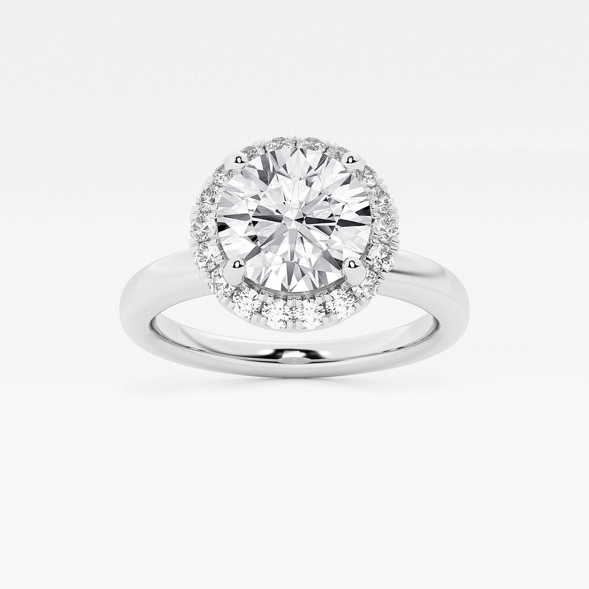 Horizon Round Diamond Classic Solitaire Halo Ring