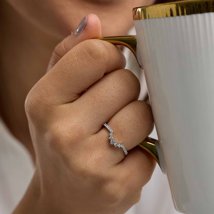 Mariah 1/4 ctw Round Lab Grown Diamond Graduated Crown Stackable Ring