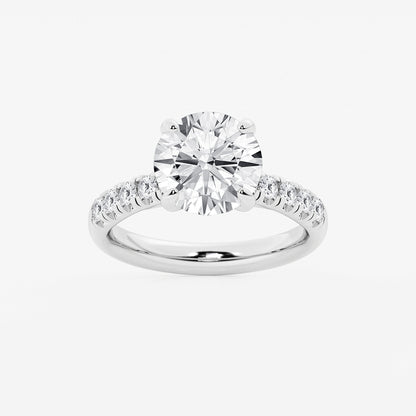 Blair Round Diamond French Pavé Engagement Ring in 14K White Gold - 3.875 CTW