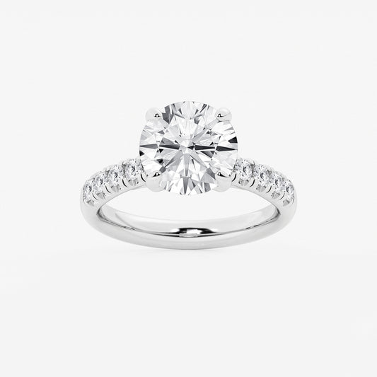 Blair Round Diamond French Pavé Engagement Ring in 14K White Gold - 3.875 CTW