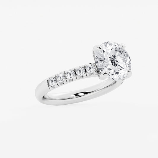 Blair Round Diamond French Pavé Engagement Ring in 14K White Gold - 3.875 CTW