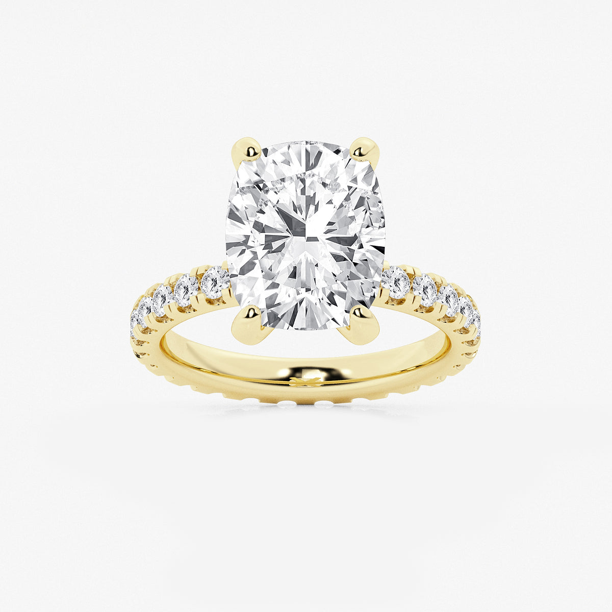 Grace Elongated Cushion Diamond Eternity Ring in 14K Yellow Gold - 7 CTW