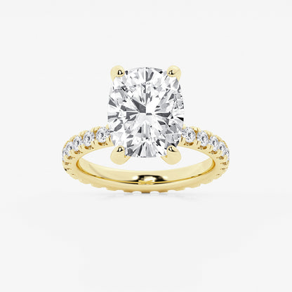 Grace Elongated Cushion Diamond Eternity Ring in 14K Yellow Gold - 7 CTW