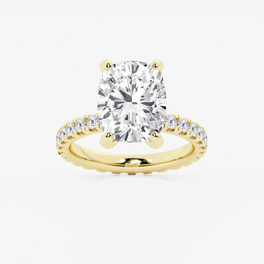 Grace Elongated Cushion Diamond Eternity Ring in 14K Yellow Gold - 7 CTW