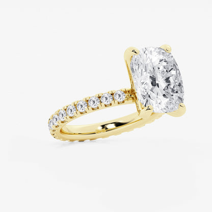 Grace Elongated Cushion Diamond Eternity Ring in 14K Yellow Gold - 7 CTW