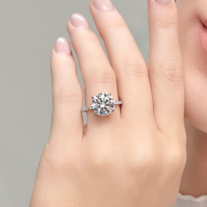 Myra Round Diamond Hidden Halo Engagement Ring in 18K White Gold - 5.4 CTW