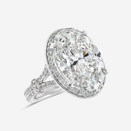 Maui High Jewelry Oval Diamond Halo Engagement Ring