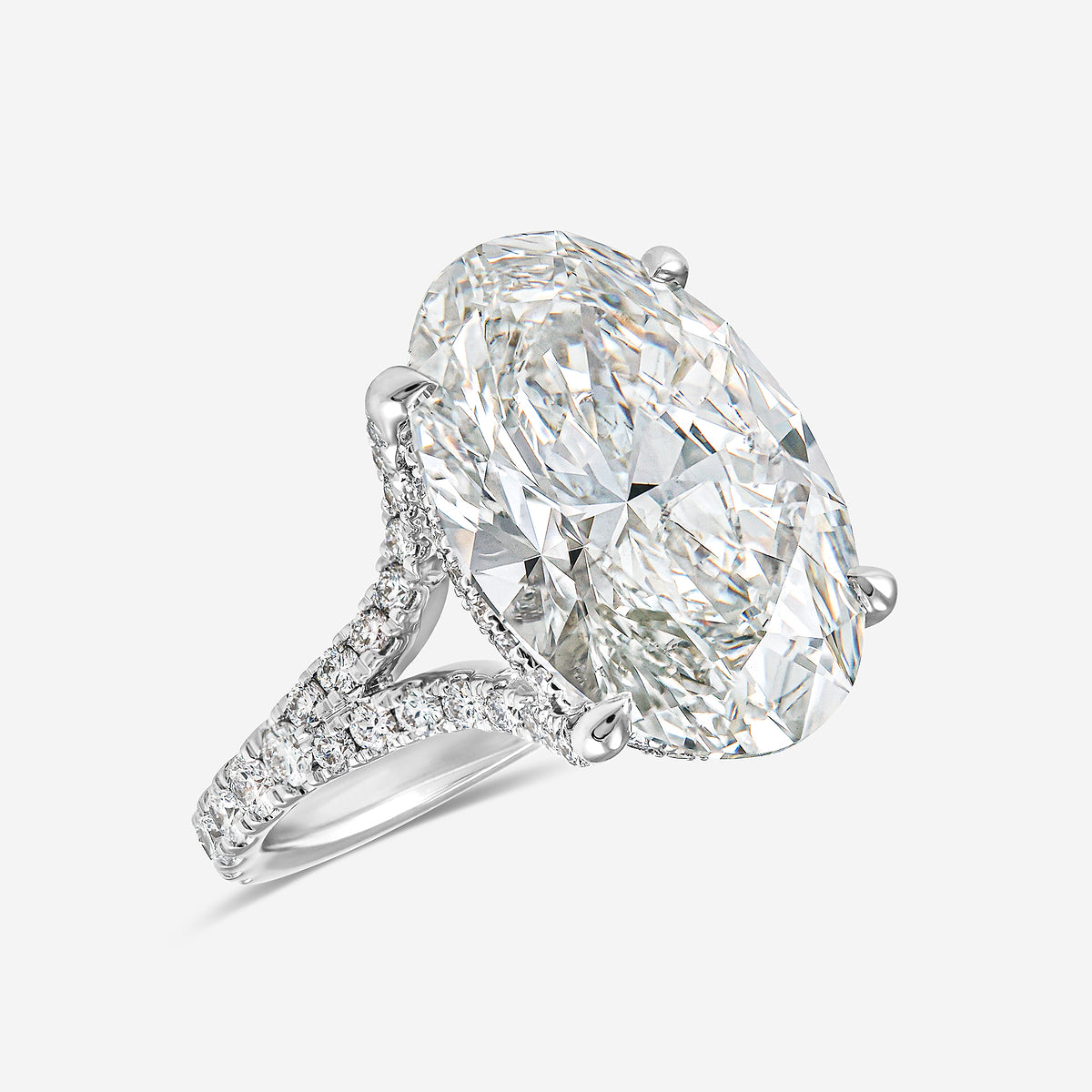 Tel Aviv Oval Diamond Hidden Halo Engagement Ring