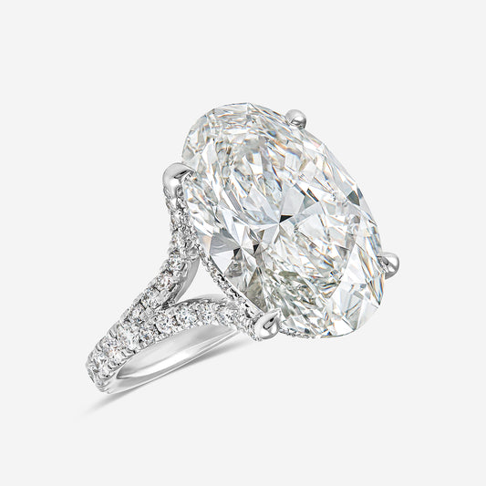 Tel Aviv Oval Diamond Hidden Halo Engagement Ring