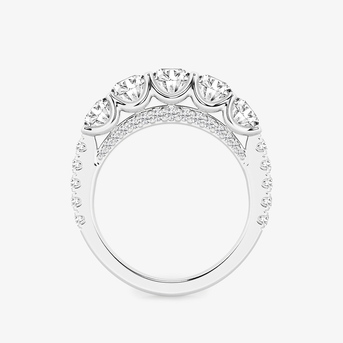 Joselyn 3 ctw Round Lab Grown Diamond Five-Stone Anniversary Band    14K White Gold, DE, VS1