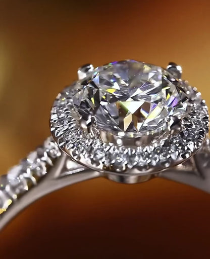 Classic Round Radiance Pavé Halo Ring