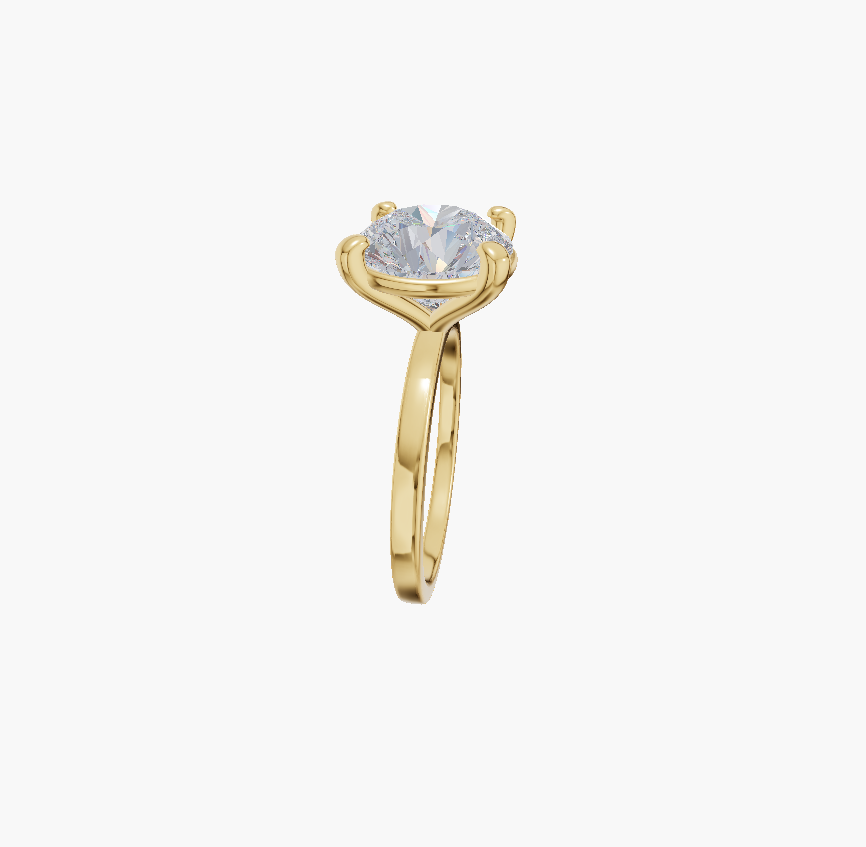 Plain engagement 4 prongs round diamond 4 carat ring
