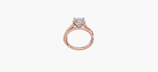 Twisted engagement 4 prongs round diamond 1 carat ring