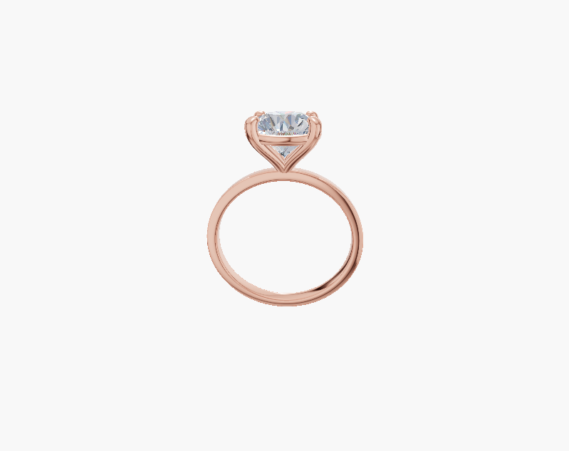 Plain engagement 4 prongs round diamond 1 carat ring