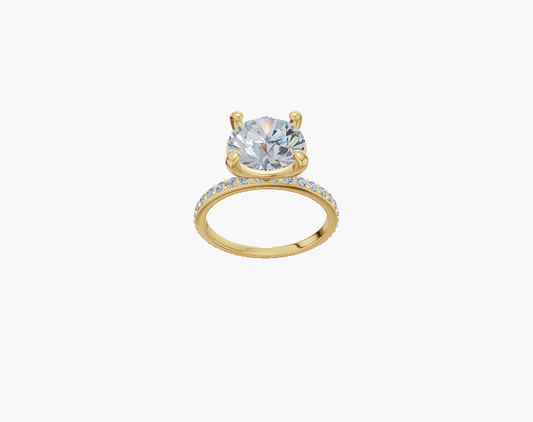 Plate-prong engagement 4 prongs round diamond 1 carat ring